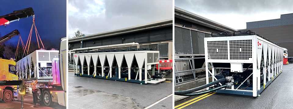  Nová chladiaca jednotka Trane Rental znižuje náklady a spotrebu energie pre britského dodávateľa liekov počas opravy existujúcej chladiacej jednotky