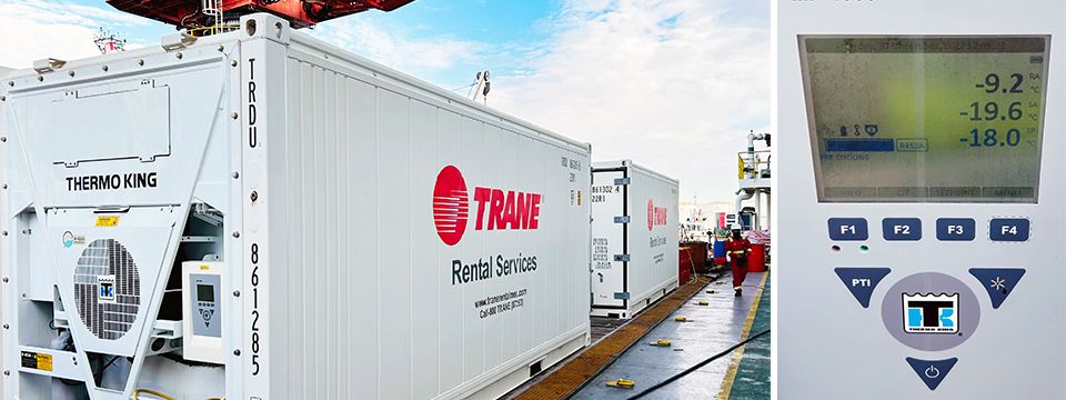 Kontejnery Trane Rental Magnum Plus pomáhají zákazníkovi vyřešit nouzové situace v chladírnách pro dovoz potravin a nápojů